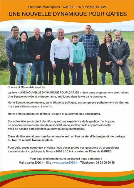 Affiche de présentation de la liste