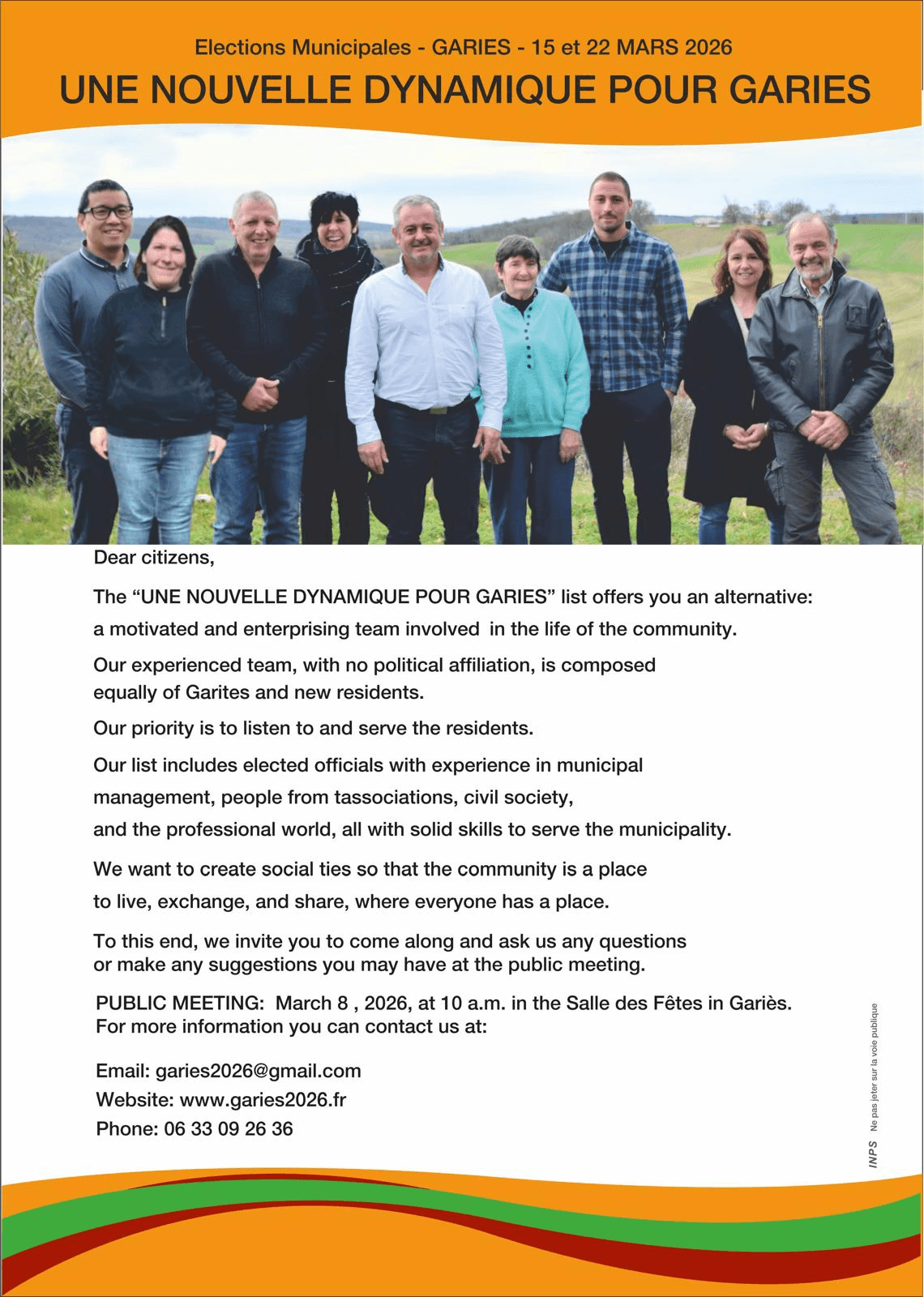 Affiche de présentation en anglais